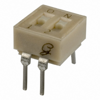 DIP Switch, SPST, Machine Insertable, 2 Position, Tape Seal, RoHS Compliant