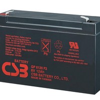 Sealed Lead Acid Battery 6V 12.0Ah .187 Faston tabs