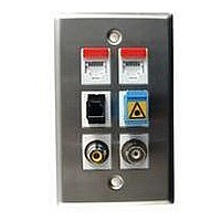 WALL PLATE, STAINLESS STEEL, 6 MODULE