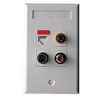 WALL PLATE, ABS PLASTIC, 4 MODULE, WHITE