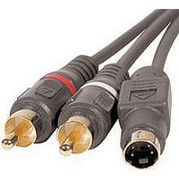 SVIDEO/STEREO AUDIO CABLE, 50FT 26AWG BLK