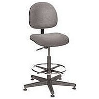 Upholstered Task Stool On Hard-Floor Casters W/Footring