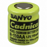 BATT NICAD 1.2V 1/3AA 110MAH