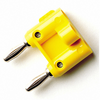 PLUG DBL BANANA W/WIRE GUIDE YEL