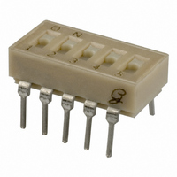 DIP Switch, SPST, Machine Insertable, 5 Position, Tape Seal, RoHS Compliant