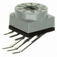 Rotary Switch,RIGHT ANGLE,BCD-C,ON-ON,Number Of Positions:10,PC TAIL Terminal,ROTARY SCREW,PCB Hole Count:6