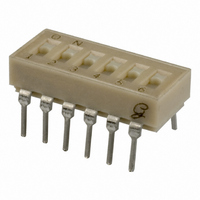 Slide Switch,STRAIGHT,SPST,ON-OFF,Number Of Positions:6,PC TAIL Terminal,PCB Hole Count:12