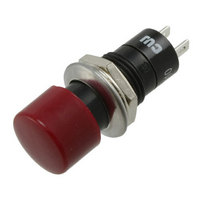 SWITCH PB SPST 3A RED SOLDER LUG