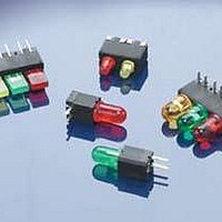 LED Circuit Board Indicators R/G Bi-lead LED w/ Vertical PCB Socket
