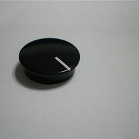 Knobs & Dials Black Cap-Wht Line 21mm Knob