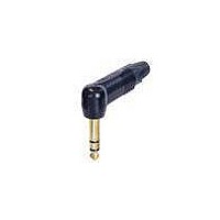Phone Connectors Plug 1/4 in stereo RX R/A black/gold