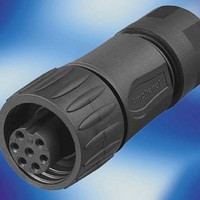 Circular DIN Connectors 6+PE FEM STRT BLK CRIMP INT STR REL