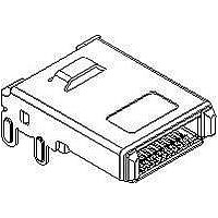 I/O Connectors .5MM 20P RA RECPT SMT T-HOLE SHELL TAB