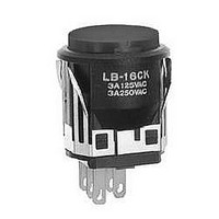 Pushbutton Switches ON(ON) BLK PANEL SL 12V LAMP WHT/CLR CAP