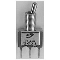 Toggle Switch, Miniature, SPDT, ON-OFF-ON, Thru-hole Mount, Threaded, RoHS Compliant