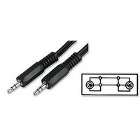 STEREO PHONO AUDIO CABLE, 2M, BLACK