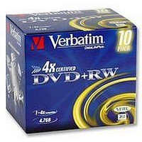 DVD+RW, 4.7GB, 4X, JEWEL, 10PK