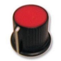 KNOB, 16MM, BLACK, CAP 6 SHAFT