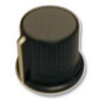 KNOB, 16MM, BLACK, CAP 6.4 SHAFT