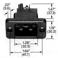 CONNECTOR, IEC POWER ENTRY, PLUG, 20A