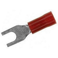 TERMINAL, SPADE/FORK, #6, CRIMP, RED