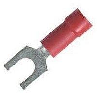 TERMINAL, SPADE/FORK, #6, CRIMP, RED