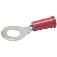 TERMINAL, RING TONGUE, 1/4IN, CRIMP, RED