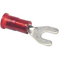 TERMINAL, SPADE/FORK, #6, CRIMP, RED