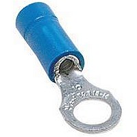 TERMINAL, RING TONGUE, 1/4IN, CRIMP BLUE