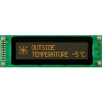 LCD Character Display Modules Black Background Amber Text
