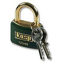 PADLOCK, BRASS, 40MM, GREEN, K/A