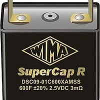 Supercapacitors 2.5V 200F 20% TOL RECTANGULAR