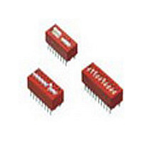 DIP Switch, SPST, Raised Slide, 4 Position, Tape Seal, Right Angle, RoHS Compliant