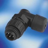 Circular DIN Connectors 6+PE MALE R/A BLACK CRIMP