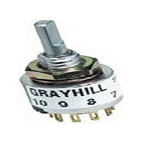 Rotary Switch,STRAIGHT,Number Of Positions:10,SOLDER Terminal,ROTARY SHAFT