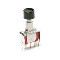 Pushbutton Switch,RIGHT ANGLE,SPDT,ON-(ON),PC TAIL Terminal,PCB Hole Count:5