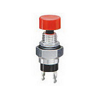 Pushbutton Switch, SPST, Pull To Make, Red Button, Epoxy Sealed Terminals