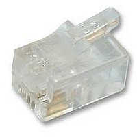 CONN MOD PLUG 4-4 CLEAR UNSHIELD