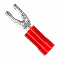 TERMINAL, SPADE/FORK, #6, CRIMP, RED