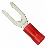 TERMINAL, SPADE/FORK, #8, CRIMP, RED